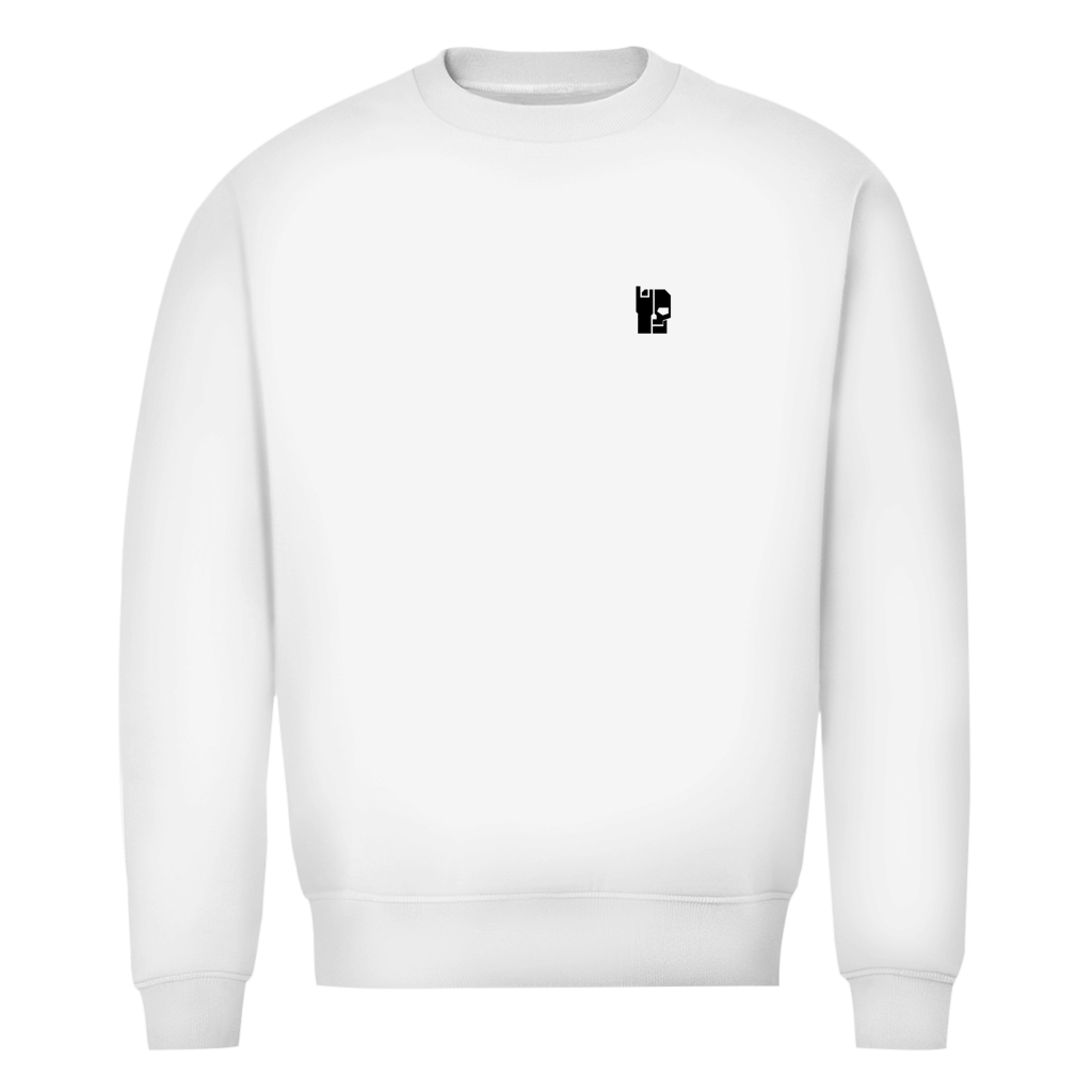 BnU Basic Herren-Sweatshirt Bio in White, Rundhalsausschnitt, kleine Brustgrafik