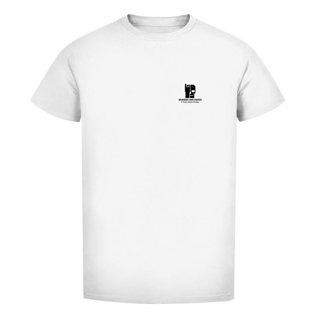 Herren T-Shirt Bio, weiß, Rundhalsausschnitt mit Brustlogo