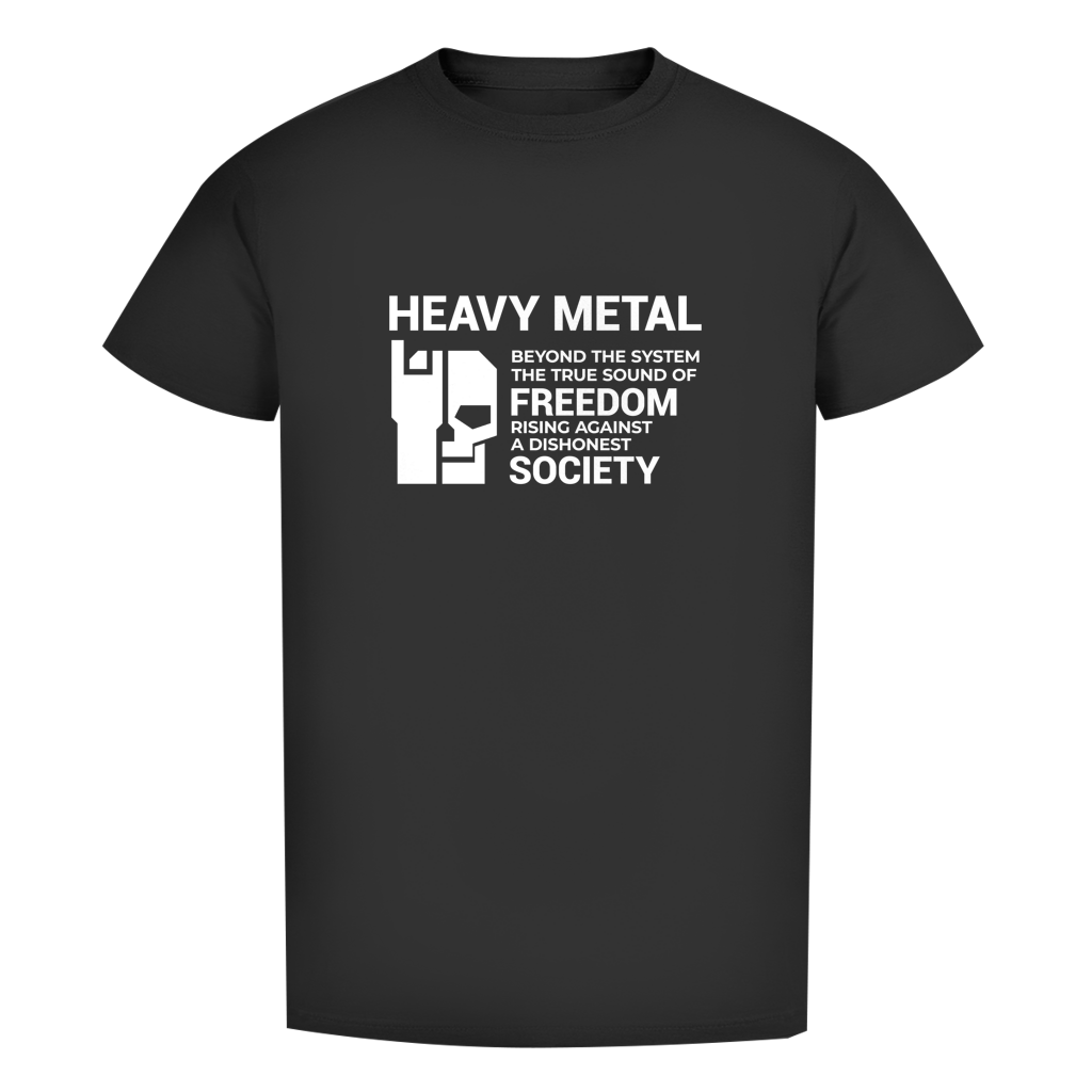 Herren-T-Shirt in Schwarz mit Frontprint „HEAVY METAL“