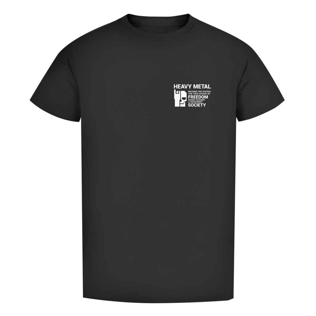 Herren T-Shirt, schwarz, Frontdruck mit Text „HEAVY METAL“ und Logo