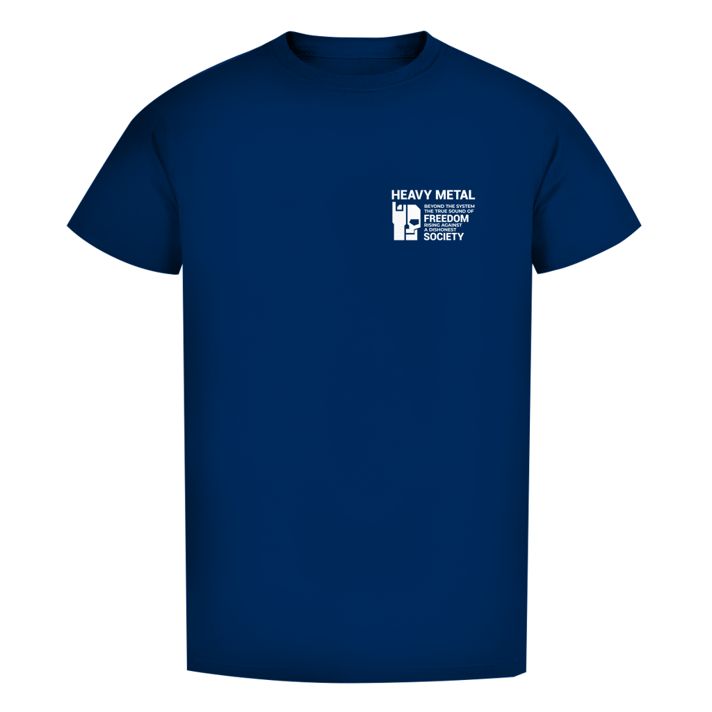 Herren T-Shirt, navy/blau, Frontdruck „HEAVY METAL“ mit Logo auf der Brust