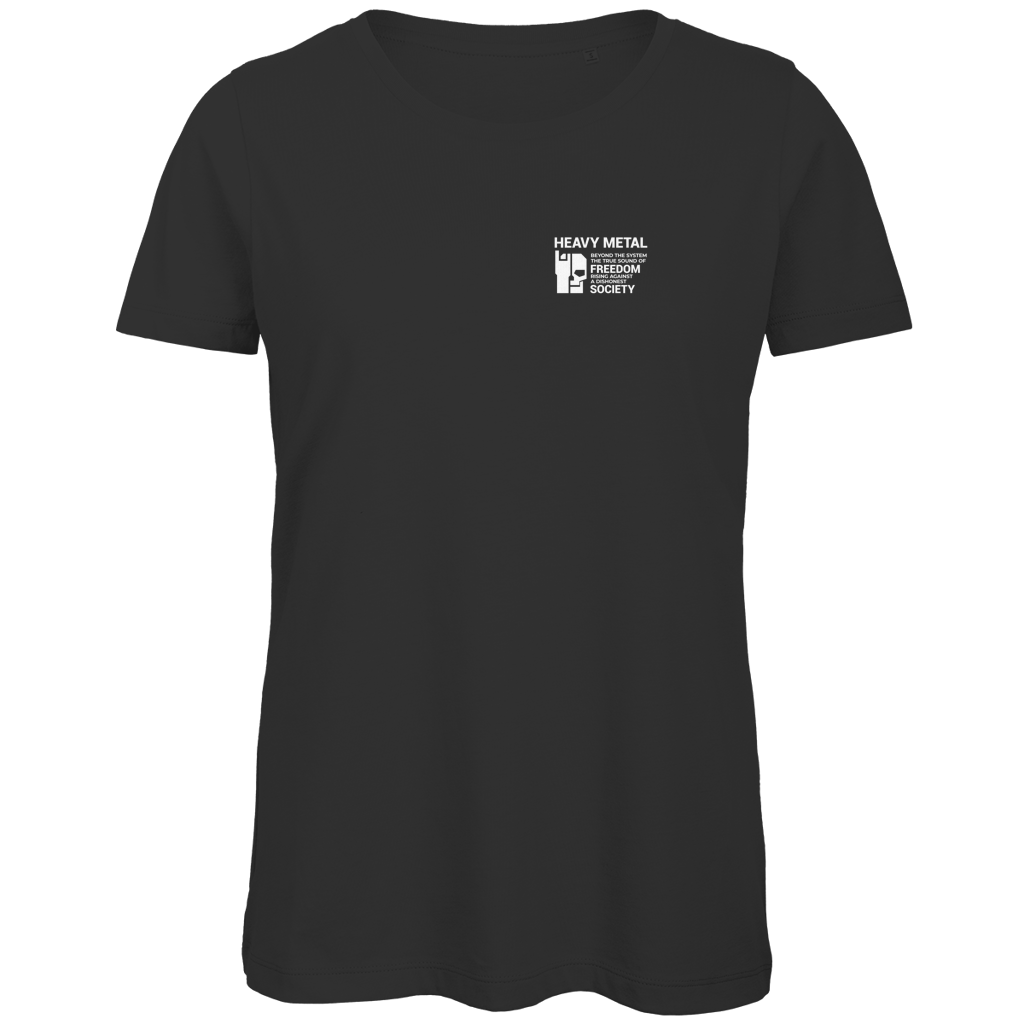 BnU Damen-T-Shirt Bio, schwarz, kleiner Brustprint auf der Vorderseite