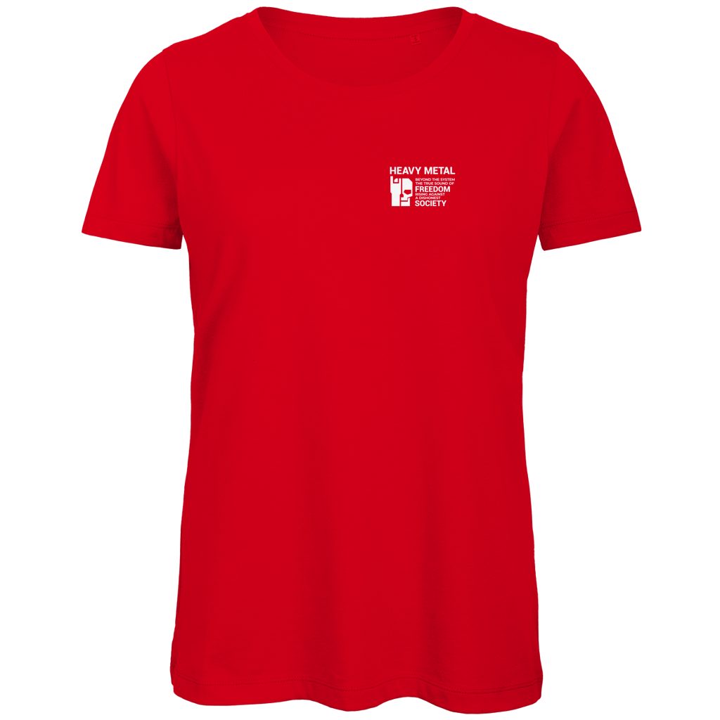 BnU Damen-T-Shirt Bio, Rot, kleiner Brustprint vorne