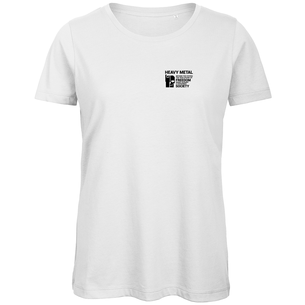 BnU Damen-T-Shirt Bio, Weiß, kleiner Brustprint auf der Vorderseite