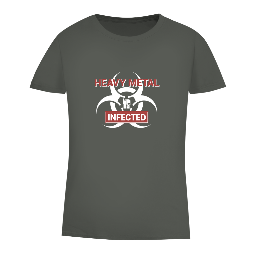 Damen-T-Shirt Bio, Millennial Khaki: Heavy Metal Infected Frontprint