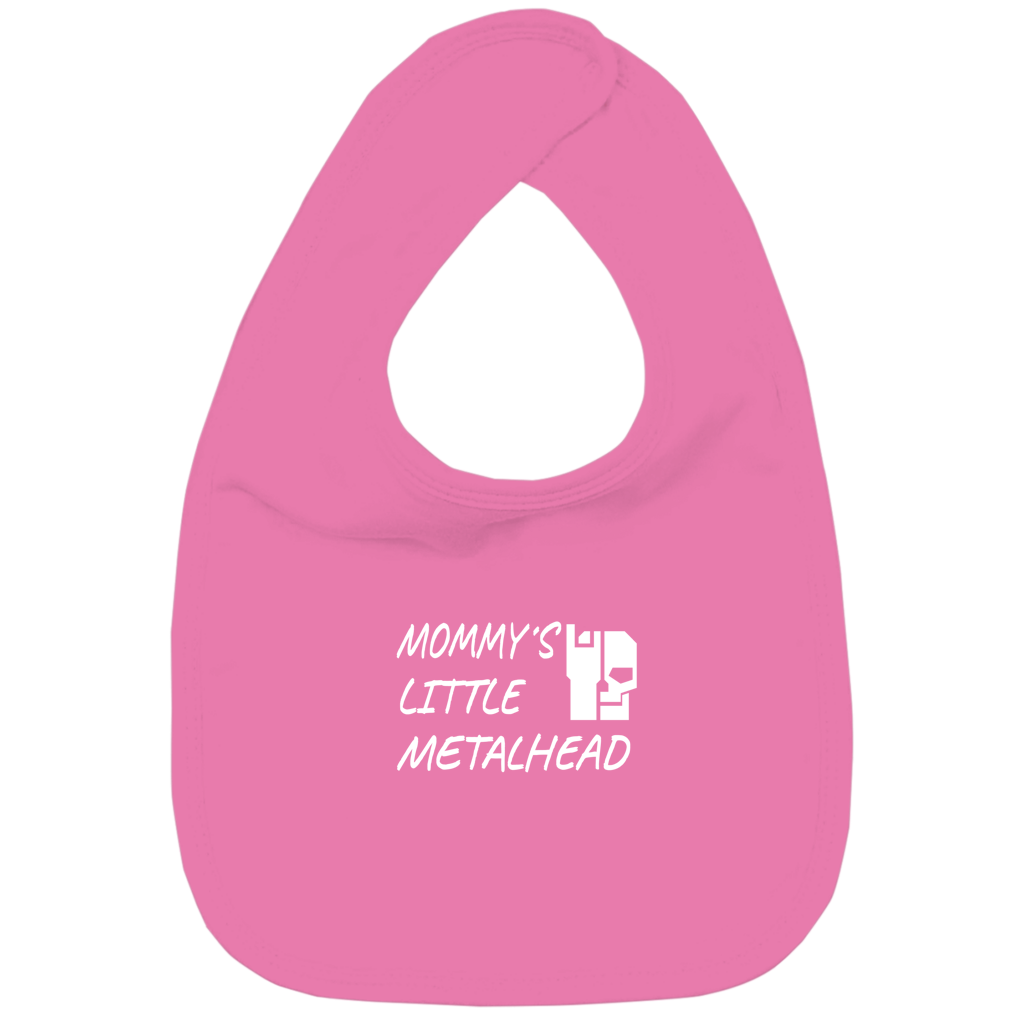 Lätzchen „Mommy’s Little Metalhead“ aus Bio-Baumwolle, Bubble Gum Pink