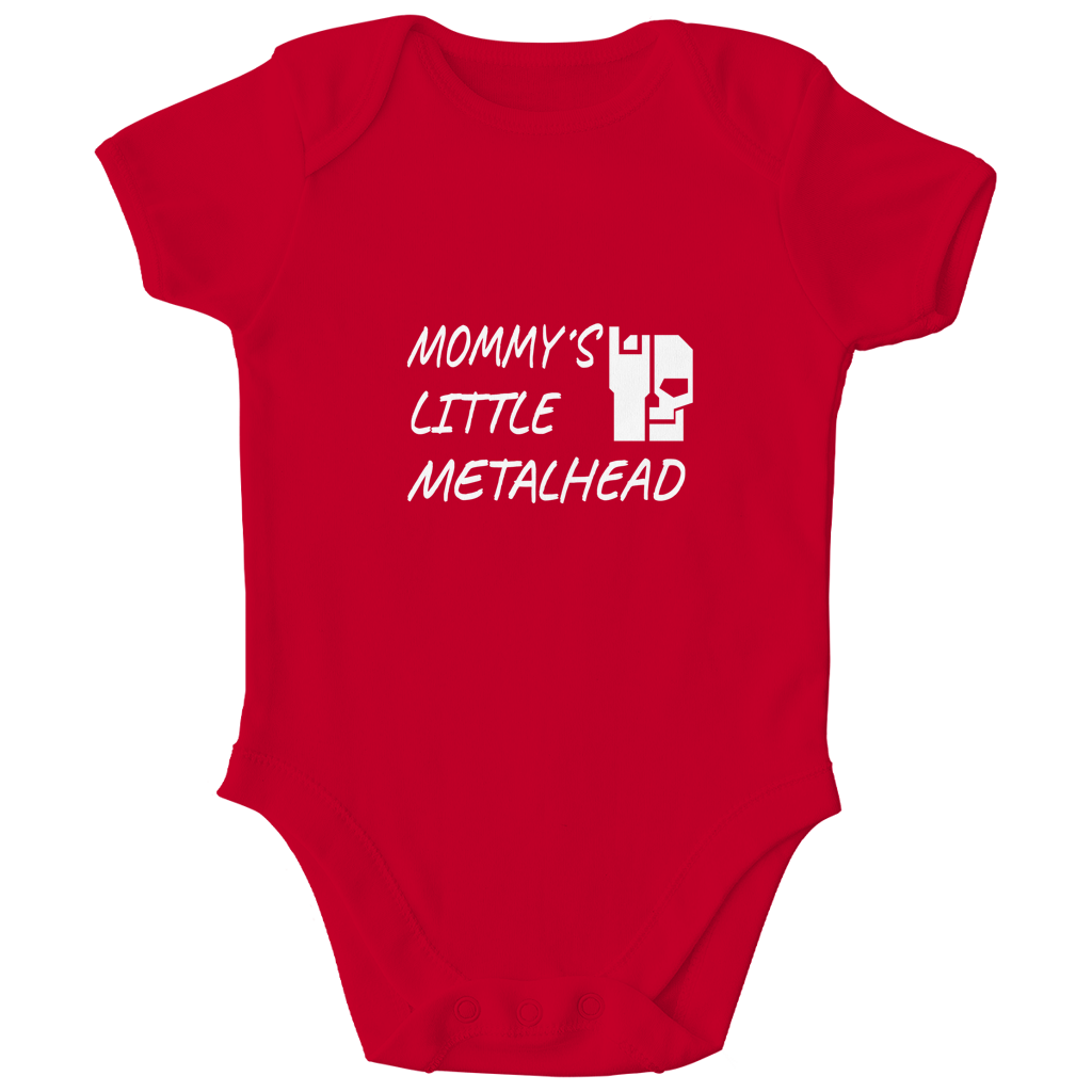 Kinderbody Bio rot mit Frontprint „Mommy's Little Metalhead“