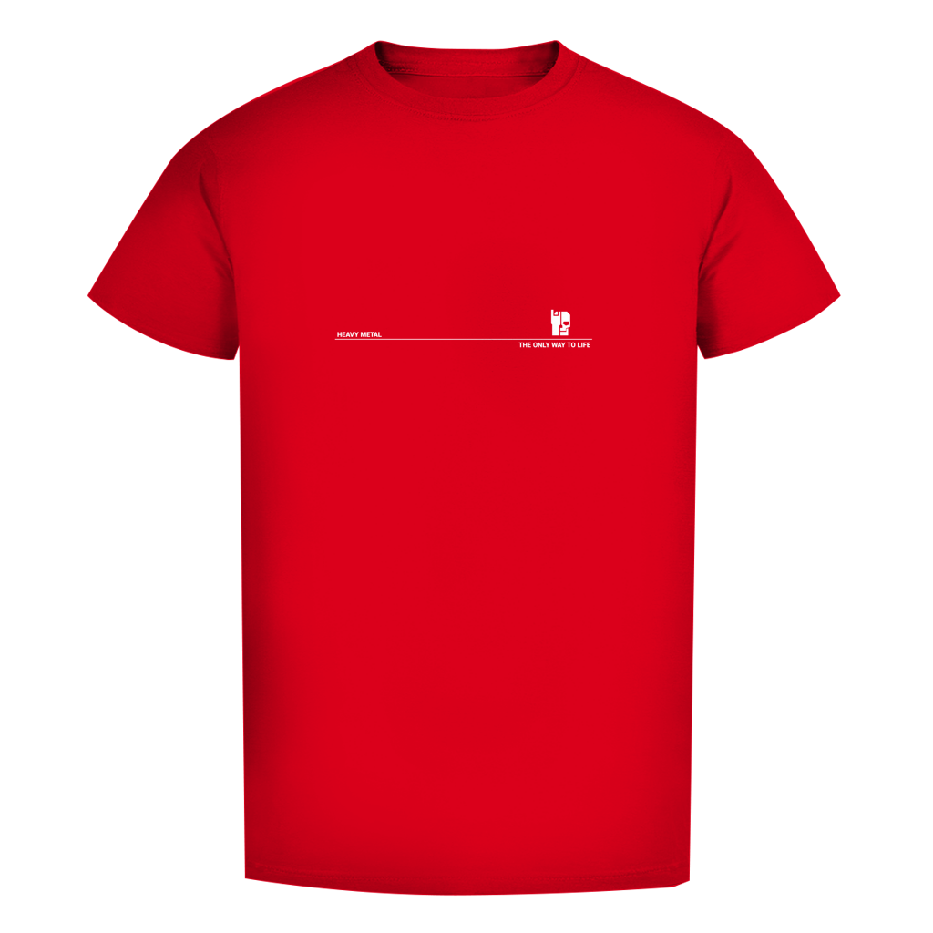 Herren T-Shirt slim: rotes Shirt mit Frontprint