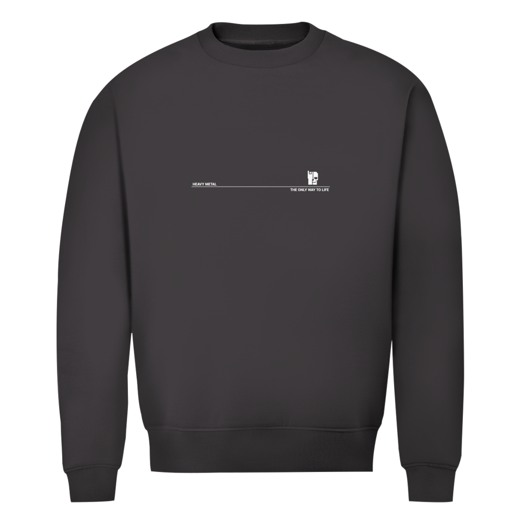Herren Sweatshirt Bio, Asphalt, Rundhalsausschnitt, kleiner Brustprint