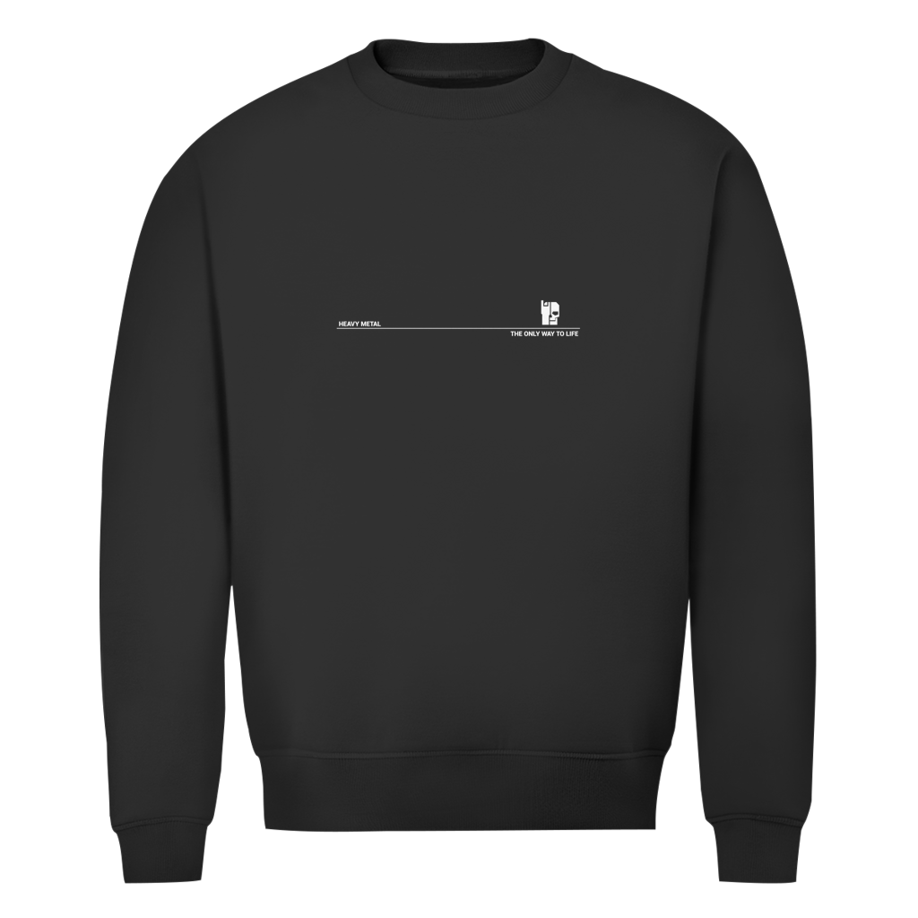 Herren Sweatshirt Bio Baumwolle, Black Pure, Rundhalsausschnitt, kleiner Brustprint
