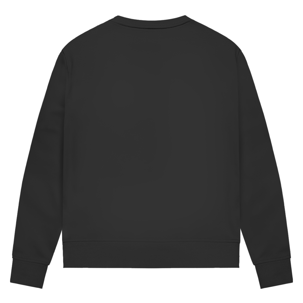 Damen-Sweatshirt Bio schwarz, Rückansicht ohne Druck