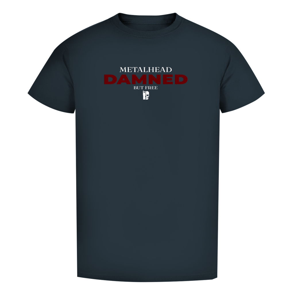 Dunkelblaues Herren-Bio-T-Shirt mit Front-Print, Rundhalsausschnitt