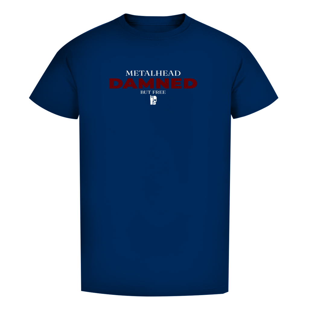 Blaues Herren-Bio-T-Shirt mit Front-Print, Rundhalsausschnitt