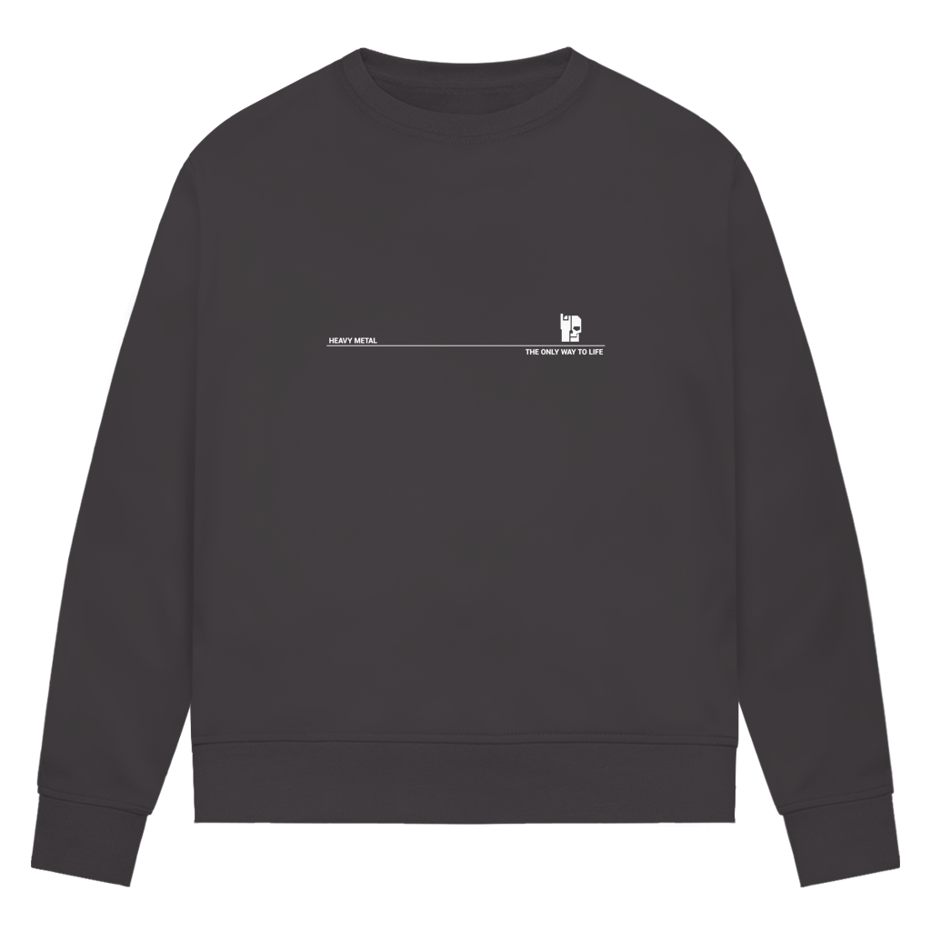 Damen-Sweatshirt Bio, Dunkelgrau/Heathergrau, mit Brustprint