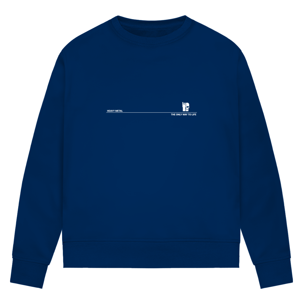 Damen-Sweatshirt Bio, Blau, mit Brustprint und Rundhalsausschnitt