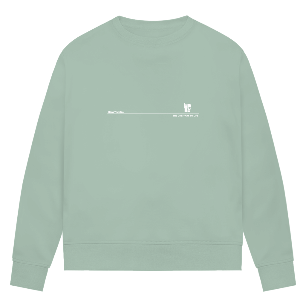 Damen-Sweatshirt Bio, Salbeigrün, mit Brustprint und Rundhalsausschnitt