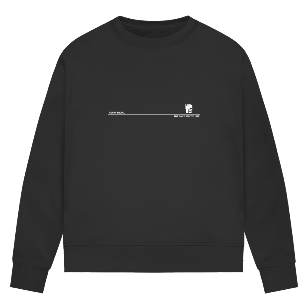 Damen-Sweatshirt Bio, Schwarz, mit Brustprint und Rundhalsausschnitt