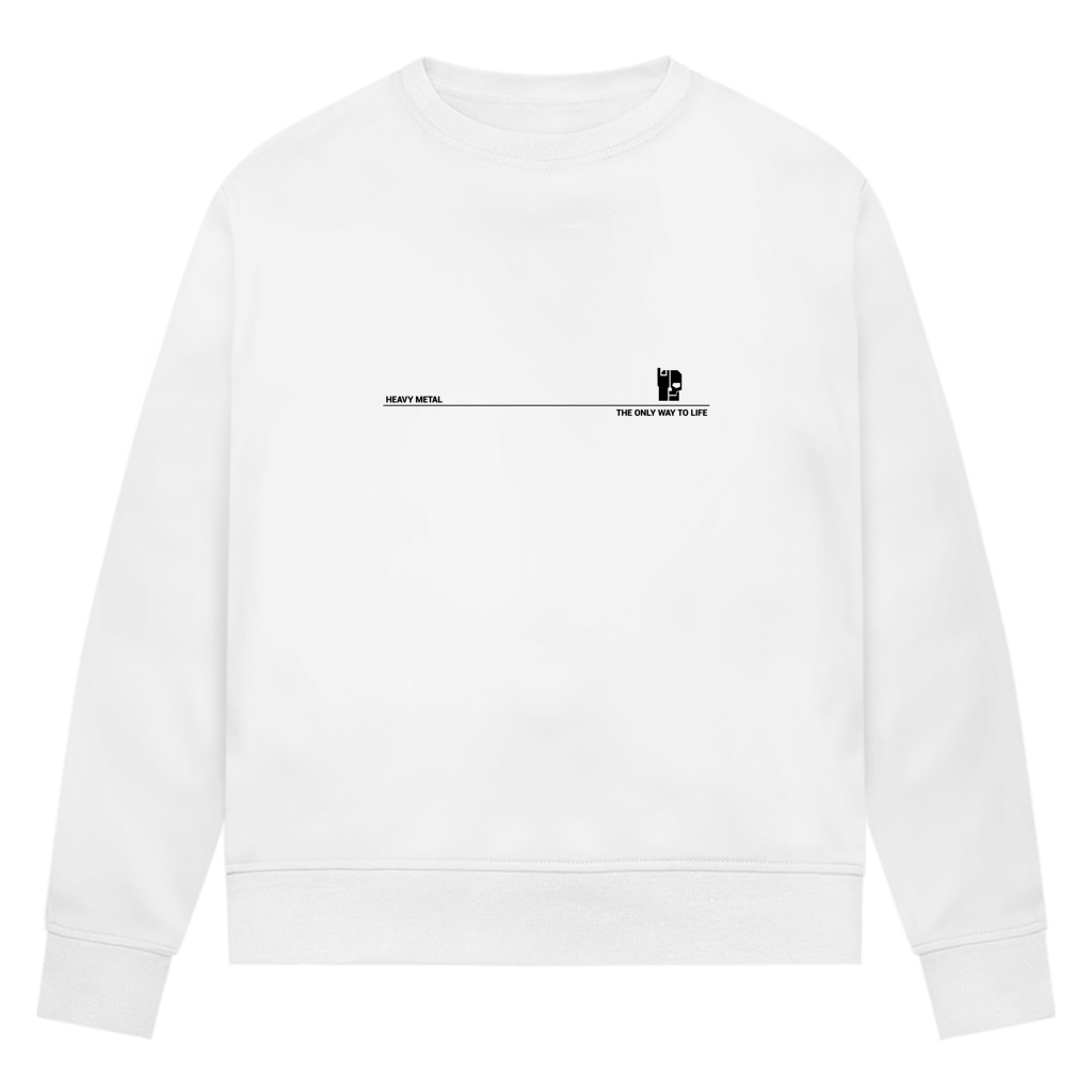 Damen-Sweatshirt Bio, Weiß, mit Brustprint und Rundhalsausschnitt