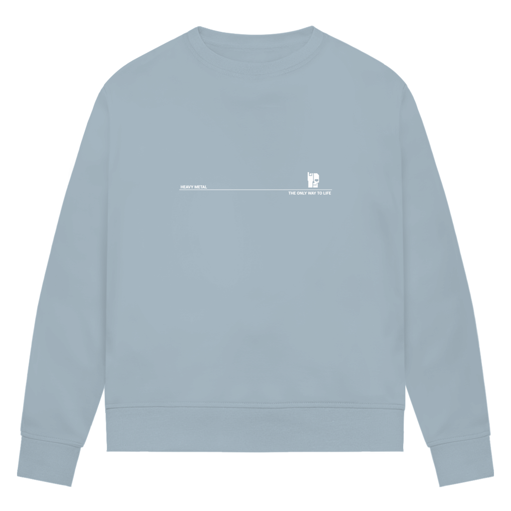 Damen-Sweatshirt Bio, Hellblau, mit Brustprint und Rundhalsausschnitt