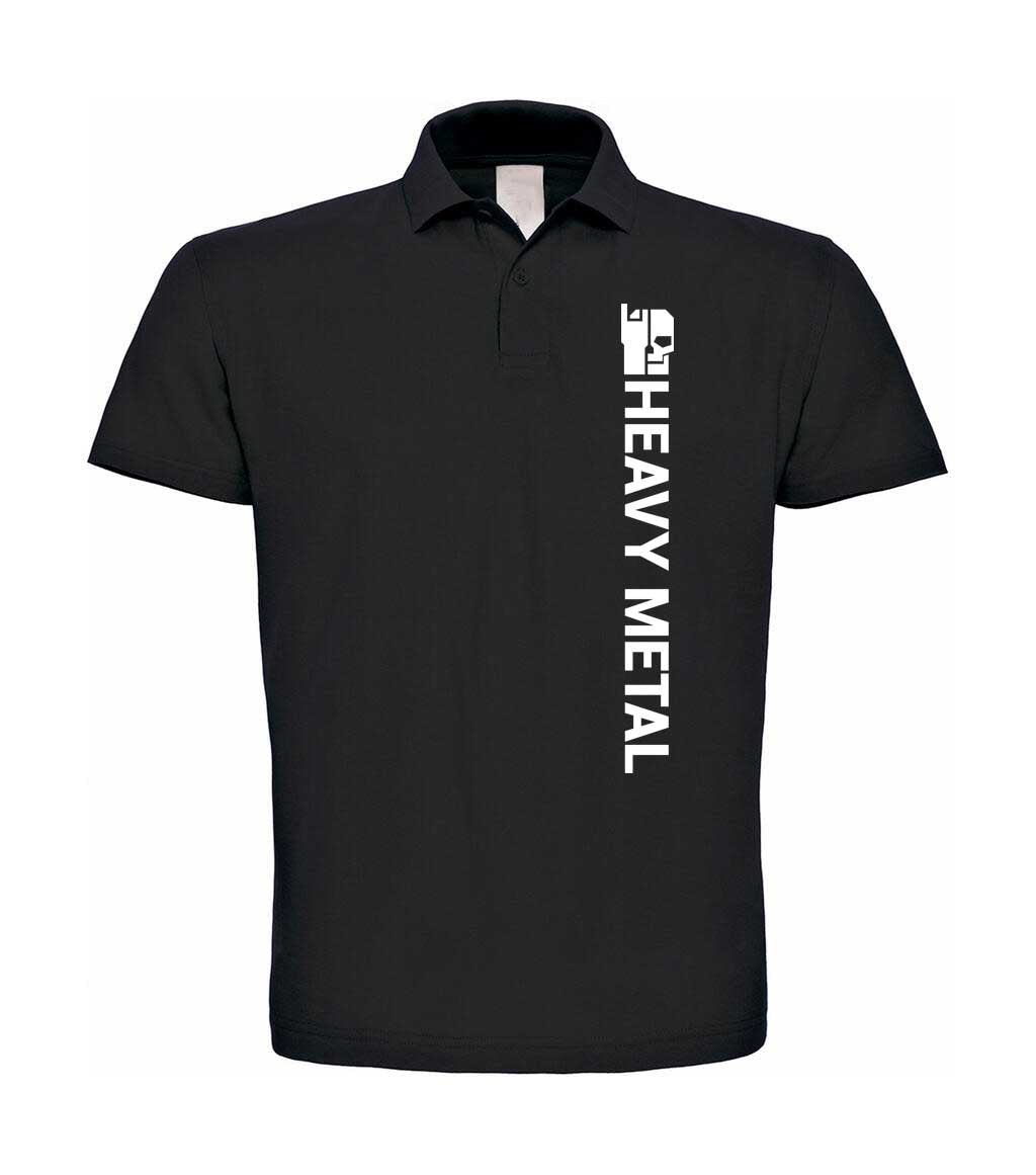 Branded and United - Simple-Line | Heavy Metal business casual | Logo mit Mano Cornuta vor Scull und Schiftzug