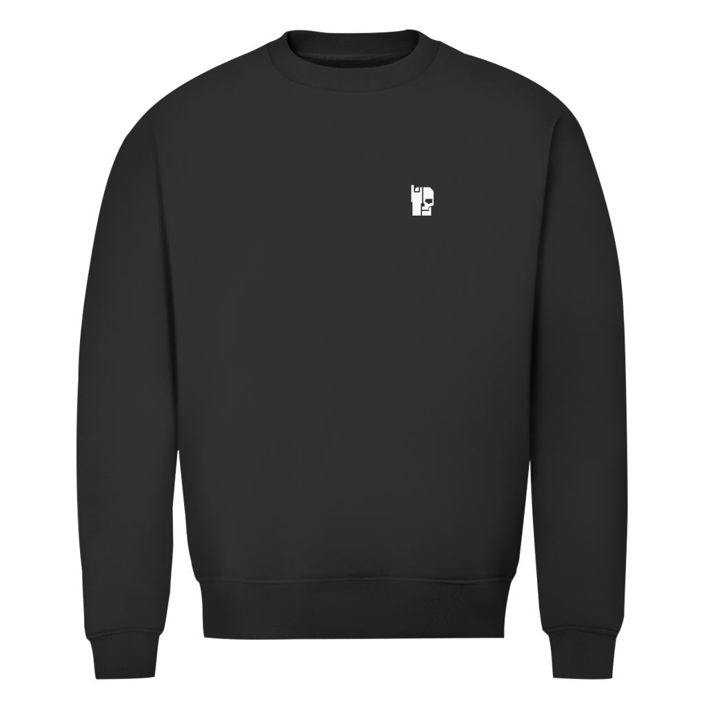 BnU Basic Herren-Sweatshirt Bio in Black Pure, Rundhalsausschnitt, kleine Brustgrafik
