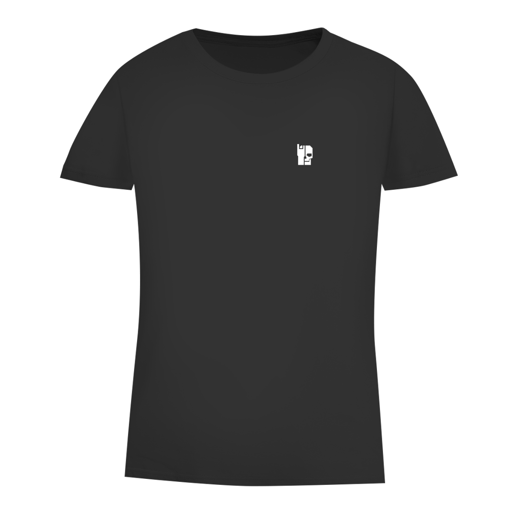 Damen T-Shirt Bio, Black, Rundhalsausschnitt, kleine Brustgrafik