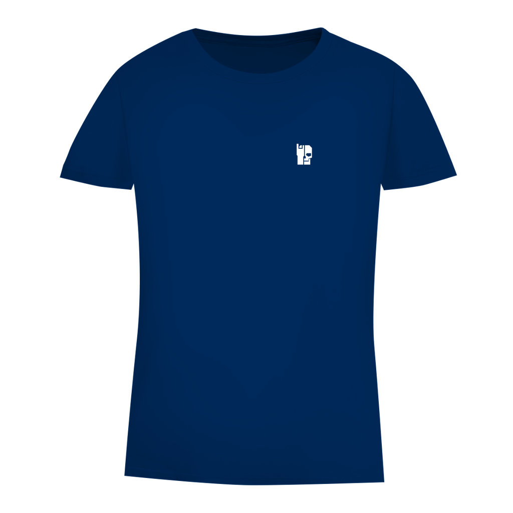 Damen T-Shirt Bio, Königsblau, Rundhalsausschnitt, kleine Brustgrafik
