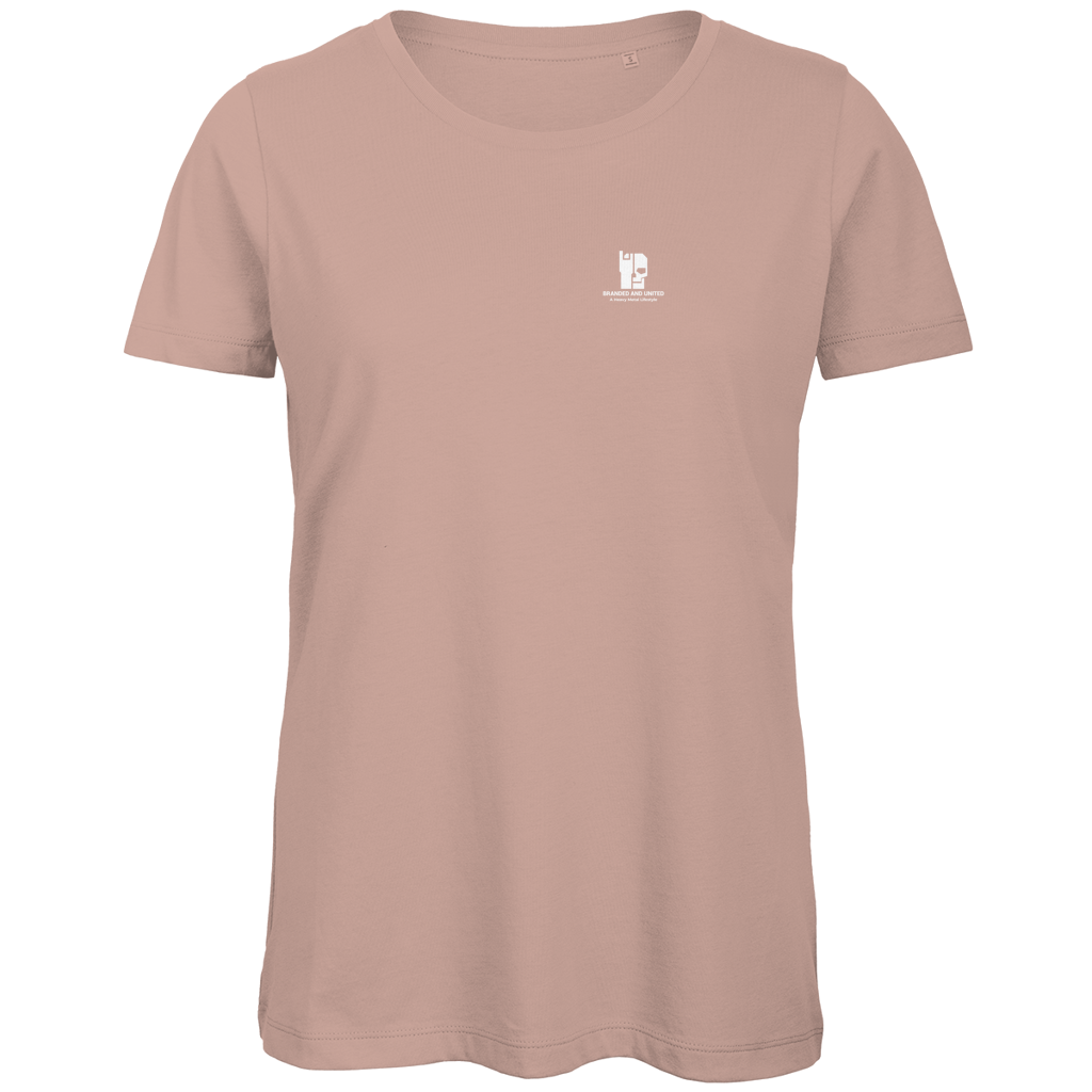 Damen T-Shirt Bio, Millennial Pink, Rundhals mit kleinem Brust-Logo