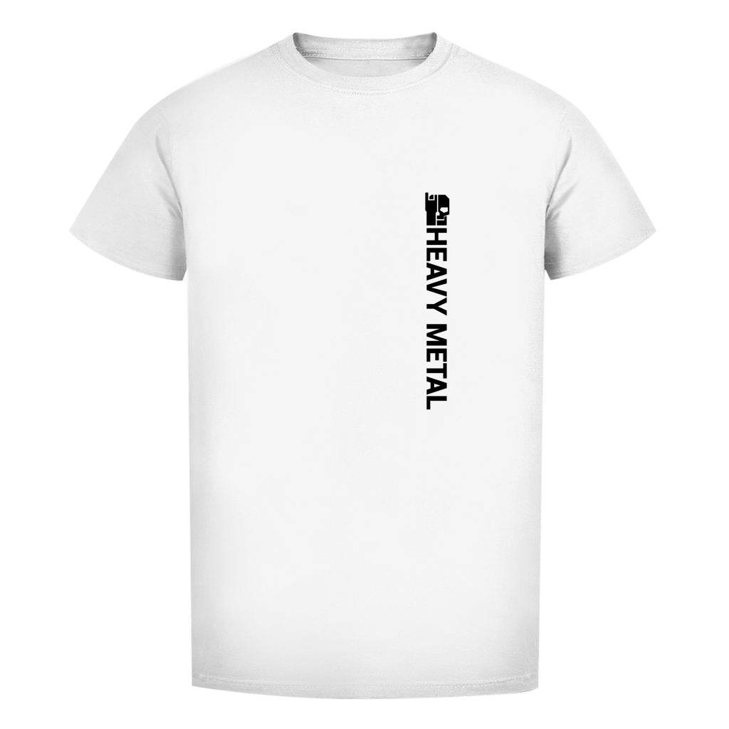 Herren T-Shirt Bio, weiß, vertikaler Frontprint auf Brust