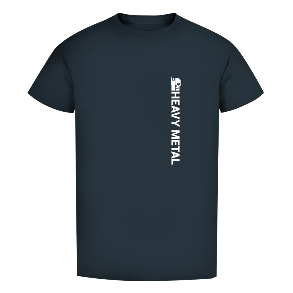 Herren T-Shirt Bio, navy/blau, vertikaler Frontprint auf Brust