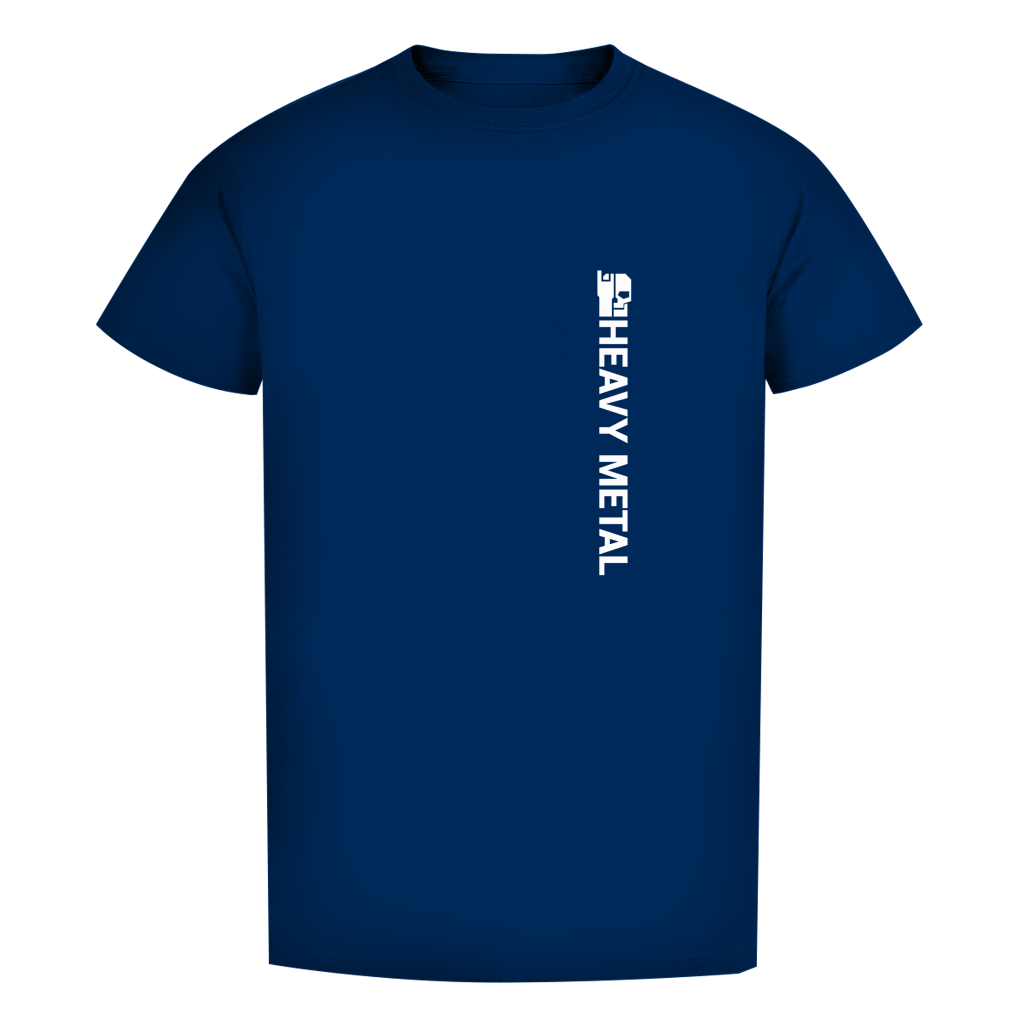 Herren T-Shirt Bio, tiefes Blau, vertikaler Frontprint auf Brust