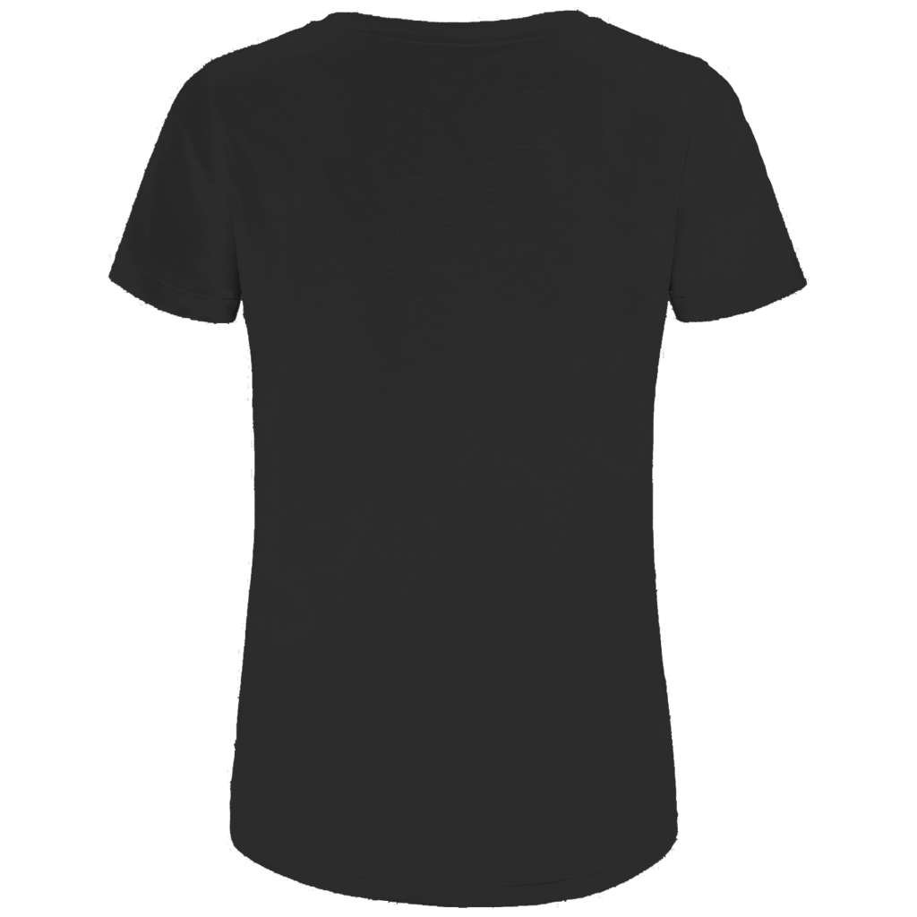 Damen-T-Shirt Bio schwarz, Rückseite ohne Frontprint