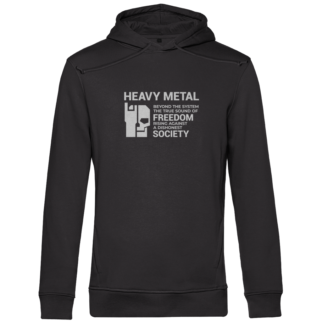 Herren Hoodie schwarz, Rückseite mit Kapuze