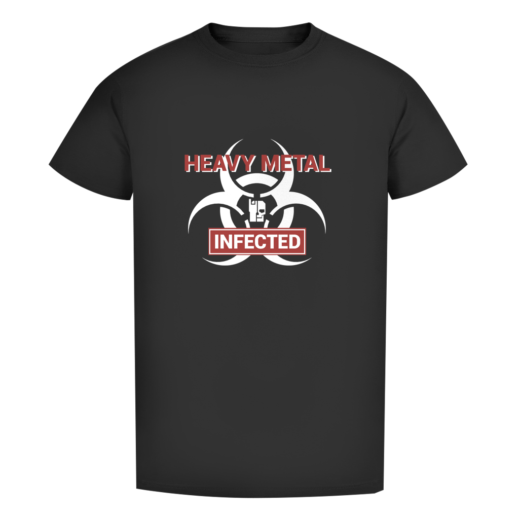BnU Metal Hazard Herren T-Shirt, schwarzes Shirt mit „HEAVY METAL INFECTED“-Print vorne