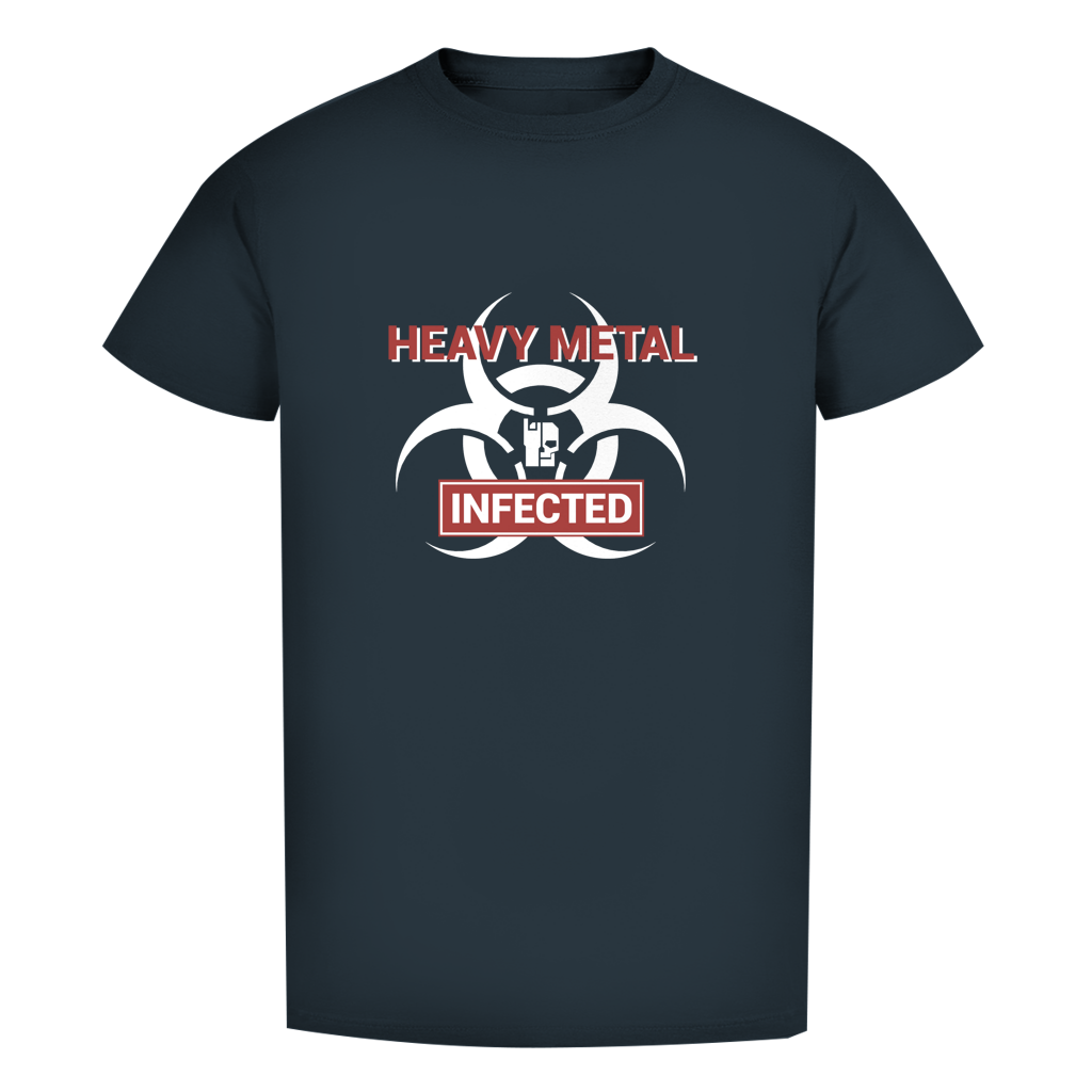 BnU Metal Hazard Herren T-Shirt, dunkelgrau/anthrazitfarbenes Shirt mit „HEAVY METAL INFECTED“-Print