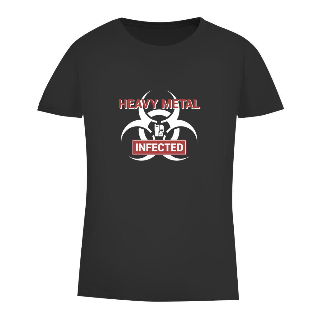 Damen-T-Shirt Bio, Black: Heavy Metal Infected Frontprint