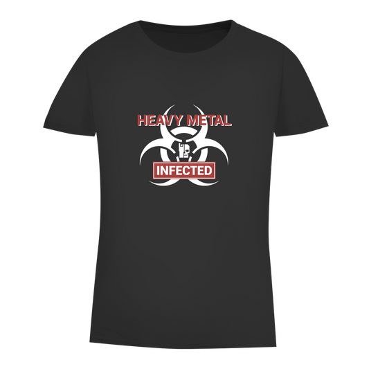 Damen-T-Shirt Bio, Black: Heavy Metal Infected Frontprint