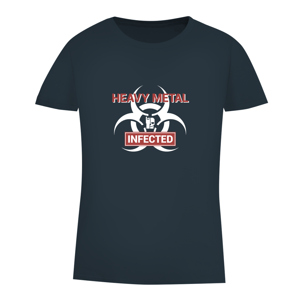 Damen-T-Shirt Bio, Dark Grey: Heavy Metal Infected Frontprint