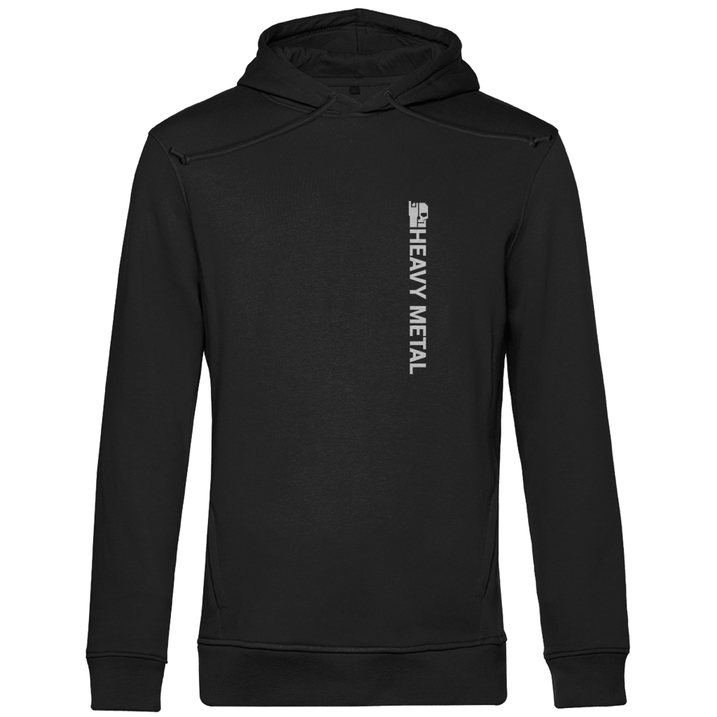 Herren Hoodie, Black Pure, Front mit Kapuze und zentralem Schriftprint