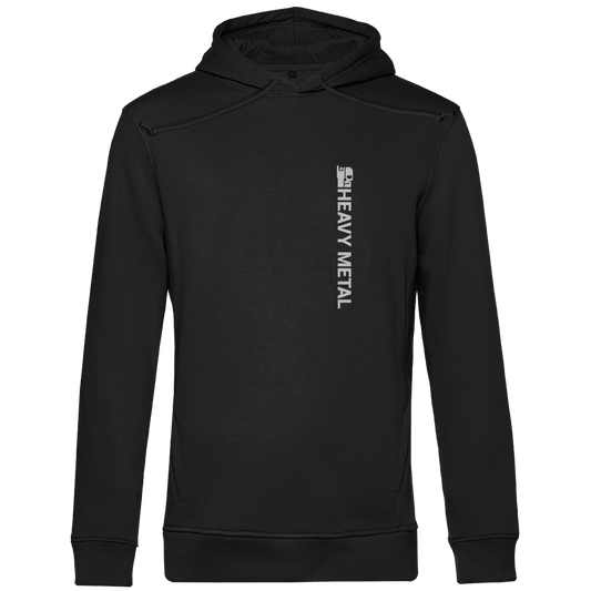 Herren Hoodie, Black Pure, Front mit Kapuze und zentralem Schriftprint