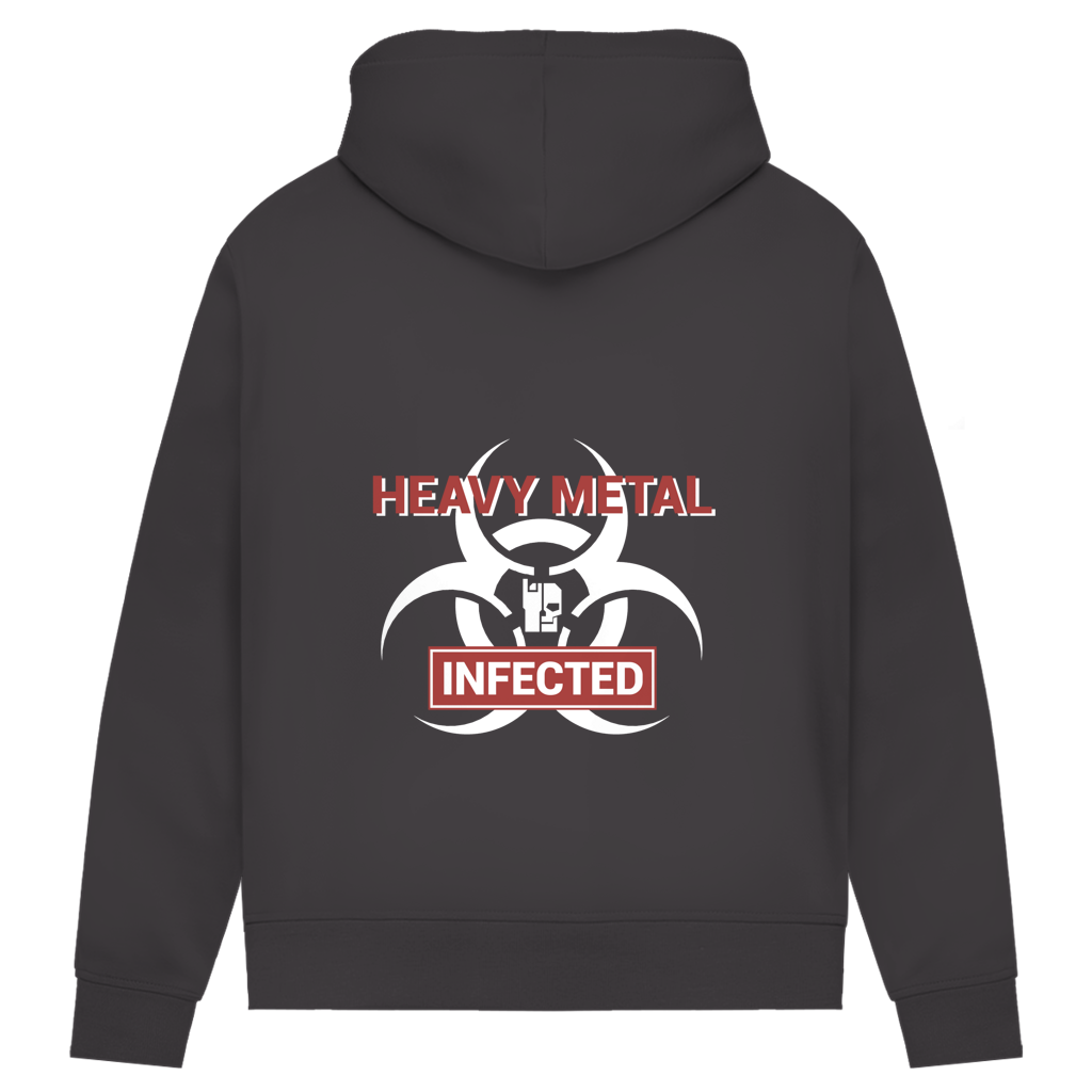 Damen-Hoodie Asphalt mit Kapuze und Biohazard-Print HEAVY METAL INFECTED