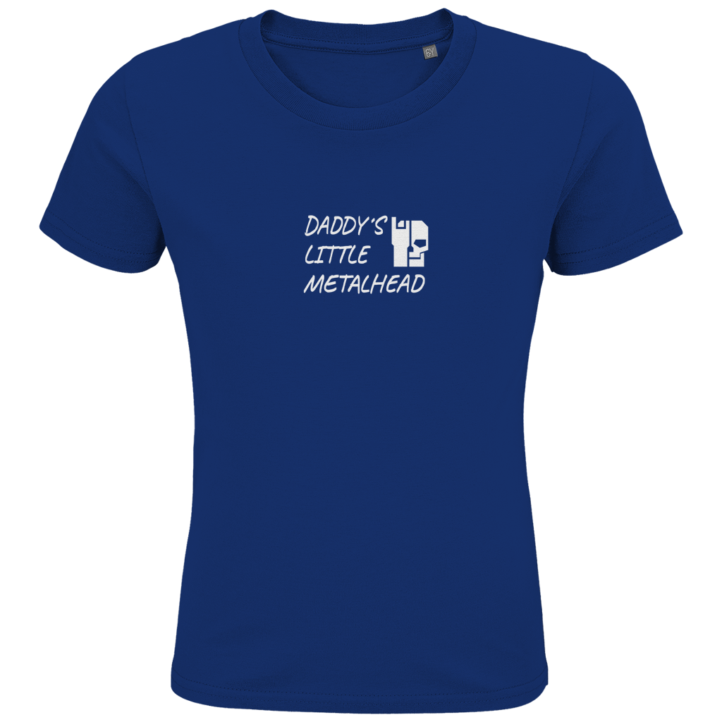 Kids T-Shirt Royal Blue mit Frontdruck „Daddy’s Little Metalhead“