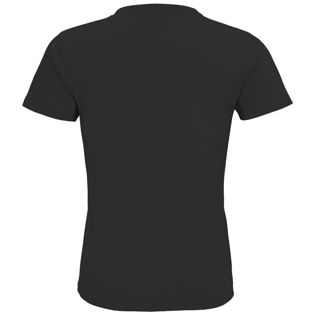 Kinder-T-Shirt (Bio) schwarz, Rückansicht ohne Frontdruck