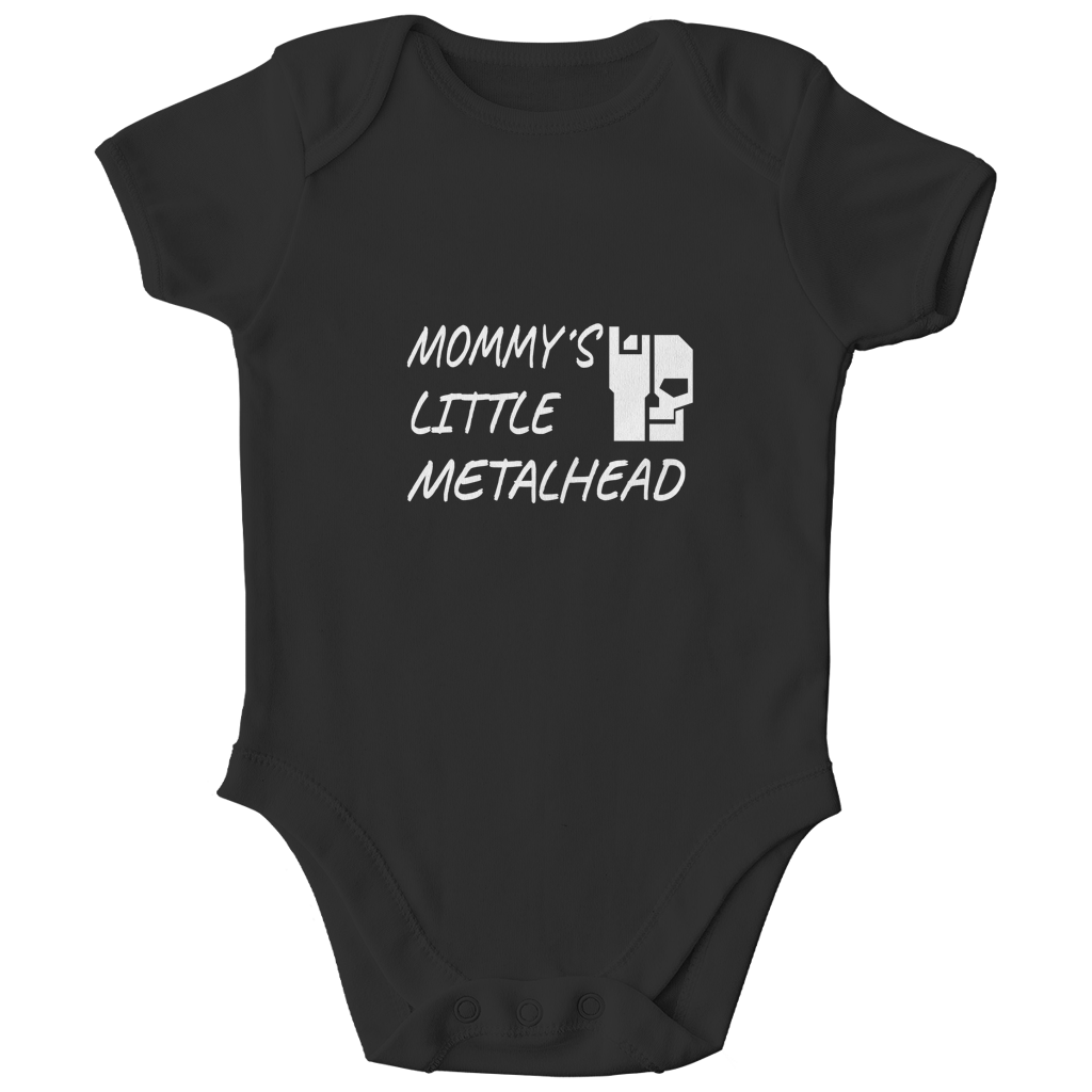 Kinderbody Bio schwarz mit Frontprint „Mommy's Little Metalhead“
