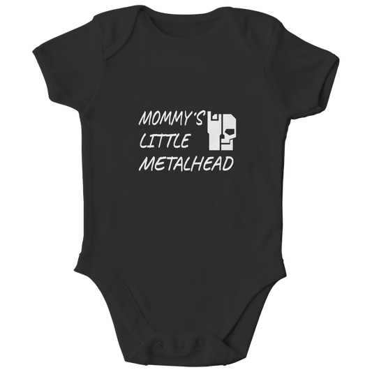 Kinderbody Bio schwarz mit Frontprint „Mommy's Little Metalhead“