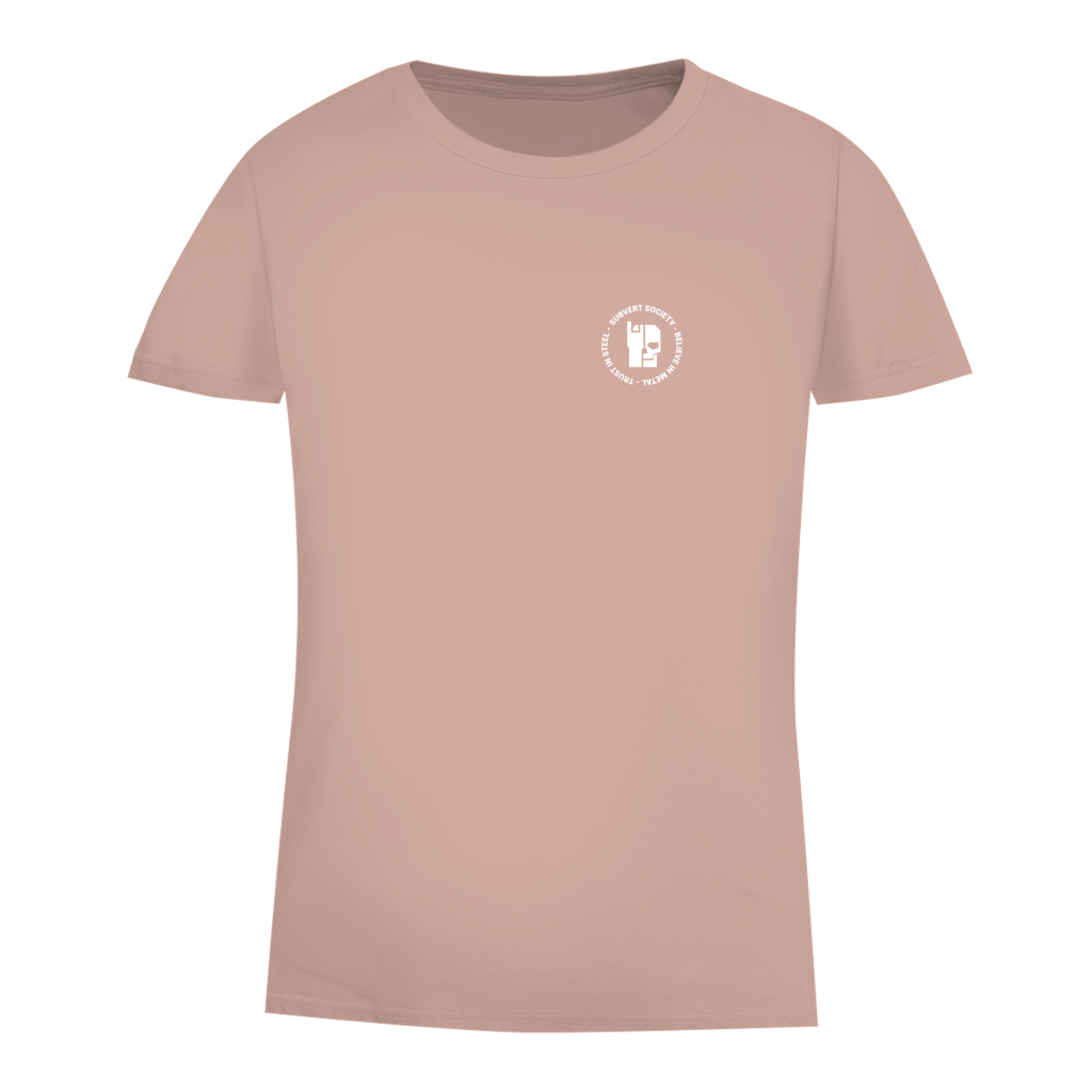 Damen-T-Shirt Bio in Millennial Pink mit kleinem Brustprint