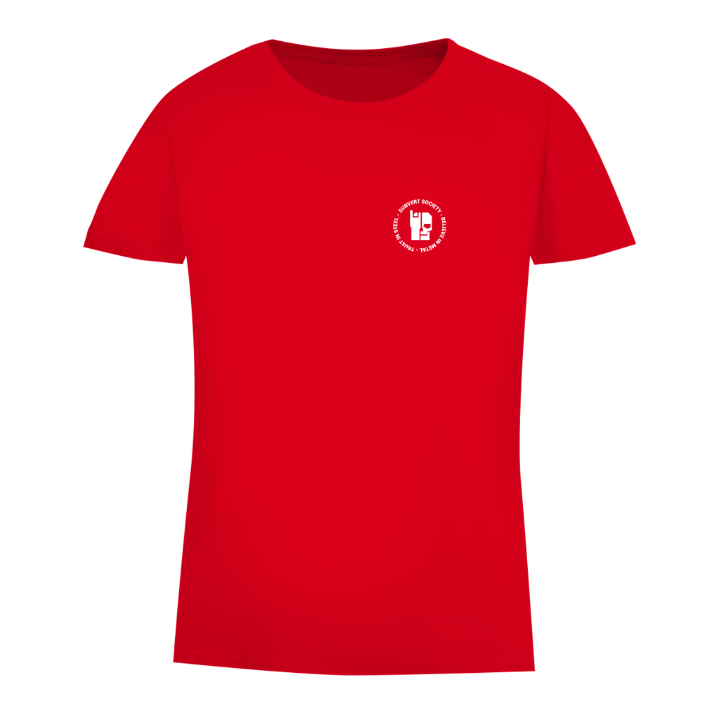 Damen-T-Shirt Bio in Red mit kleinem Brustprint