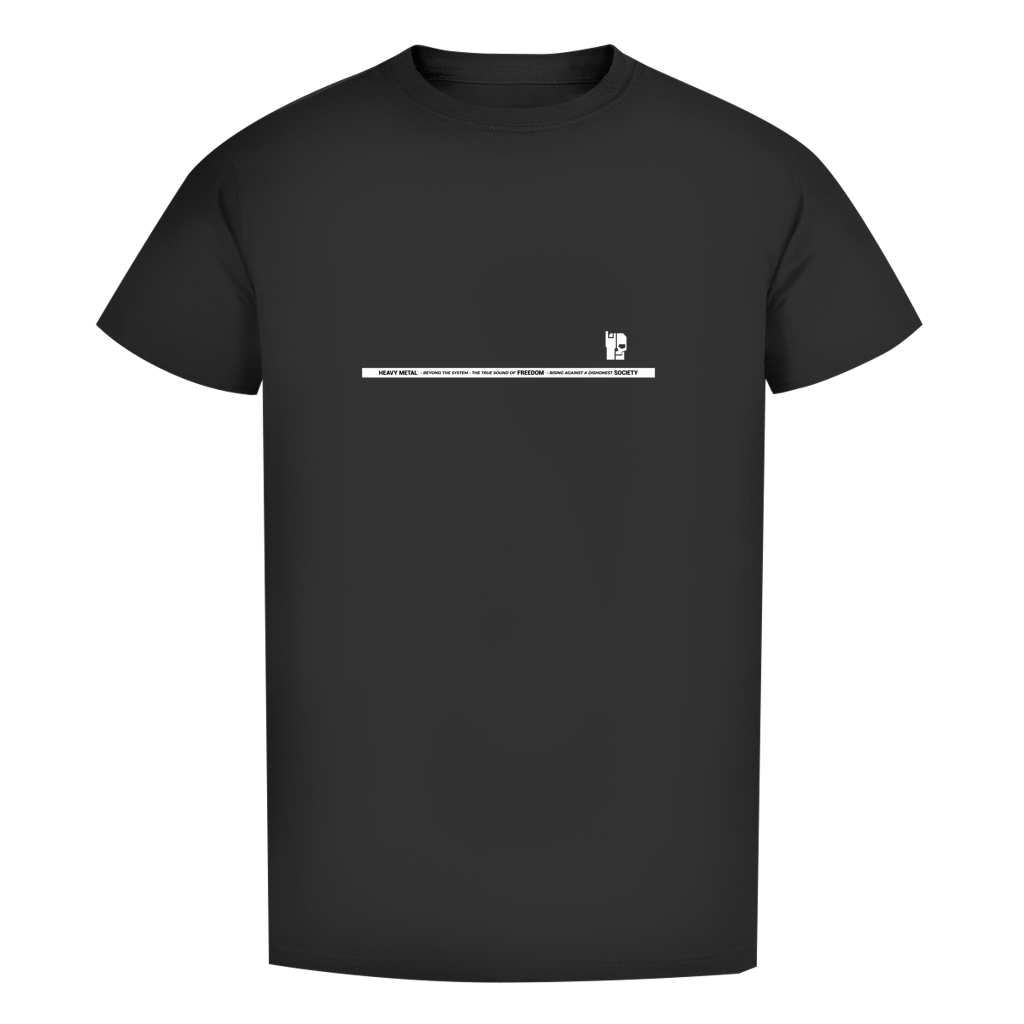 BnU Herren T-Shirt Bio Slim, schwarz mit schmalem Textaufdruck mittig