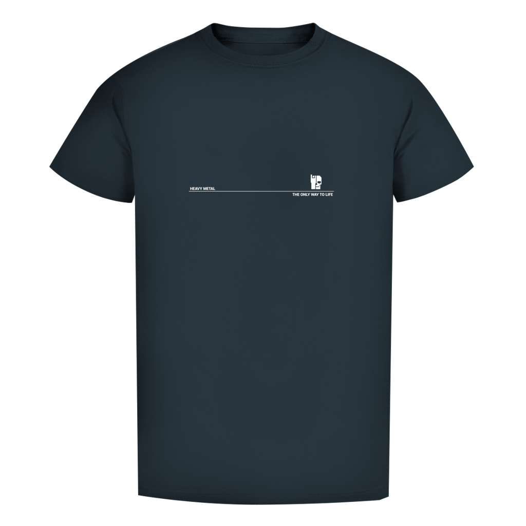 Herren T-Shirt slim: dunkelblaues Shirt mit Frontprint