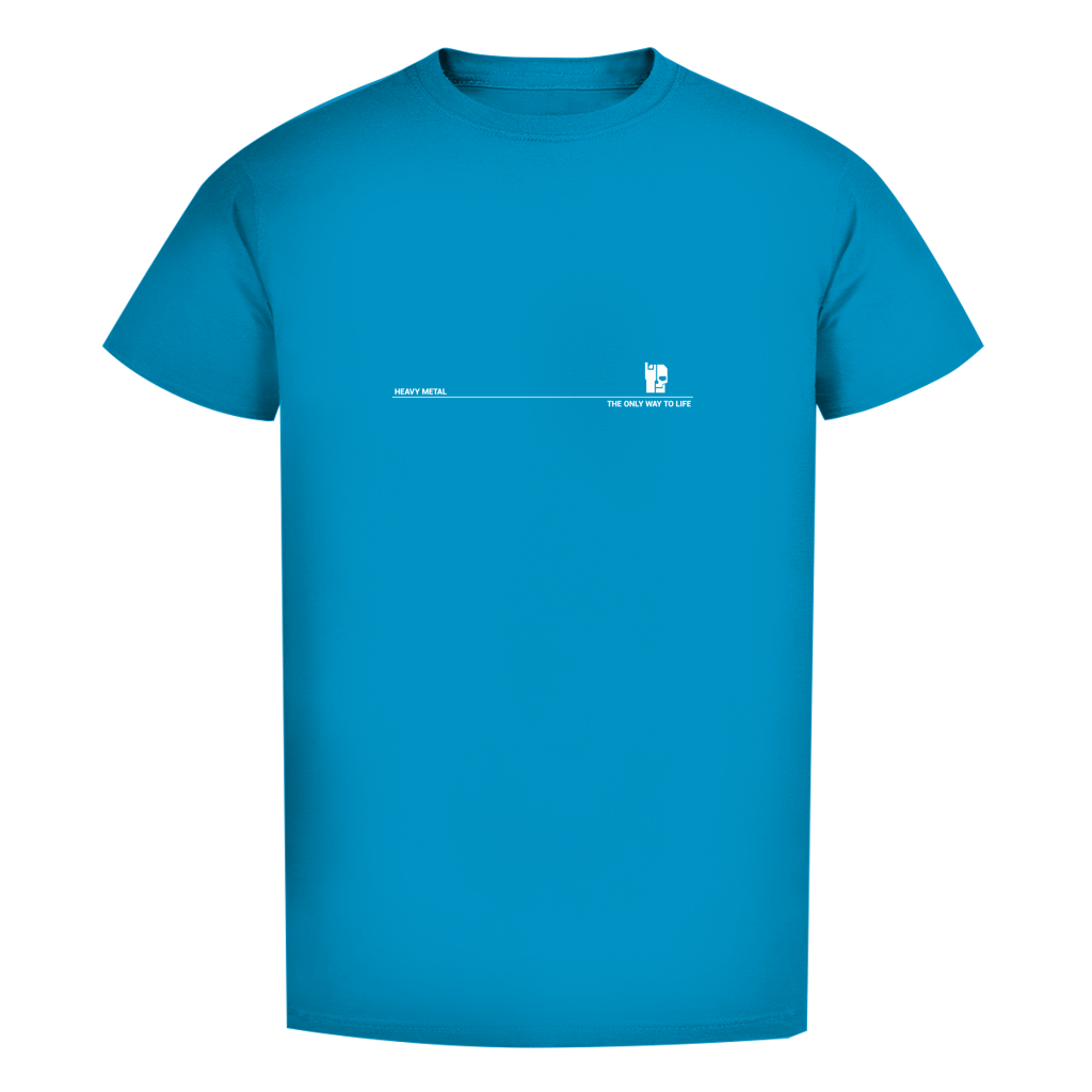 Herren T-Shirt slim: türkisfarbenes Shirt mit Frontprint